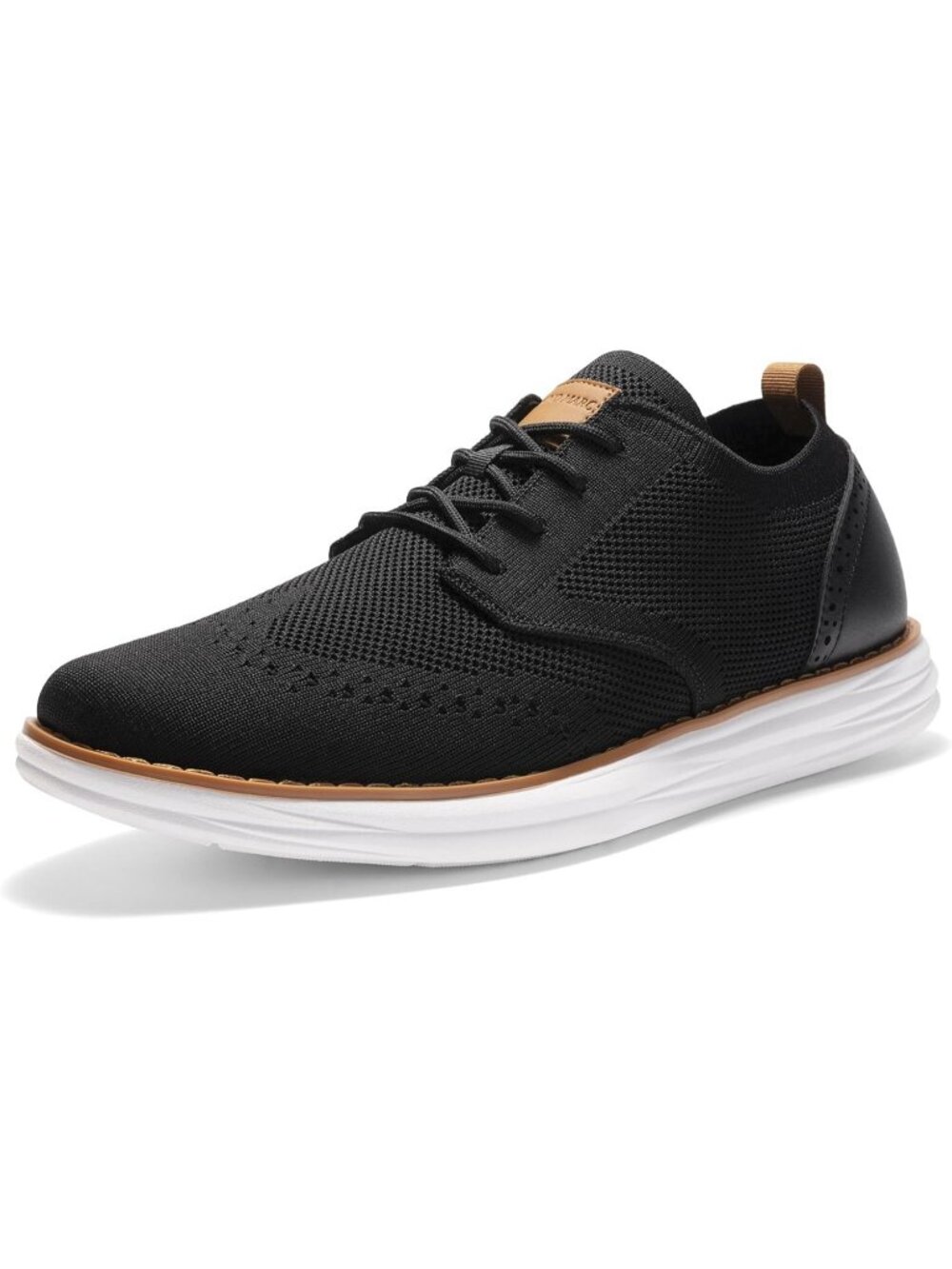 Men's Black White Knit Mesh Dress Sneakers Lace Up Casual Walking Oxford Shoes